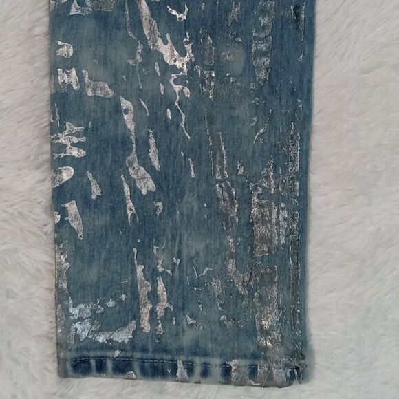 Ashley Stewart Foil and Distressed Accent 5 Pocket Denim Jeans (Size 12) NEW!!! - Picture 10 of 10